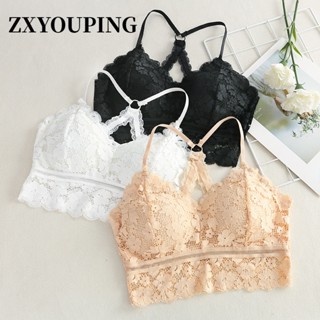 Zxyouping ชุดชั้นในลูกไม้ ไร้สาย เซ็กซี่ ชุดชั้นในลูกไม้ ระบายอากาศ ไซส์ S-L