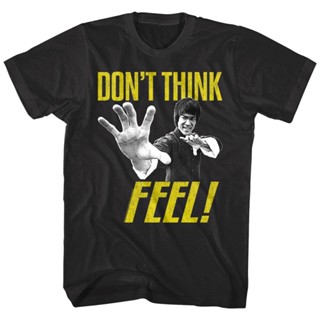 ขายดี เสื้อยืดแฟชั่น พิมพ์ลายการ์ตูน Bruce Lee Dont Think Feel Ninja Stance Kung Fu Fighting Pose Comics 549349