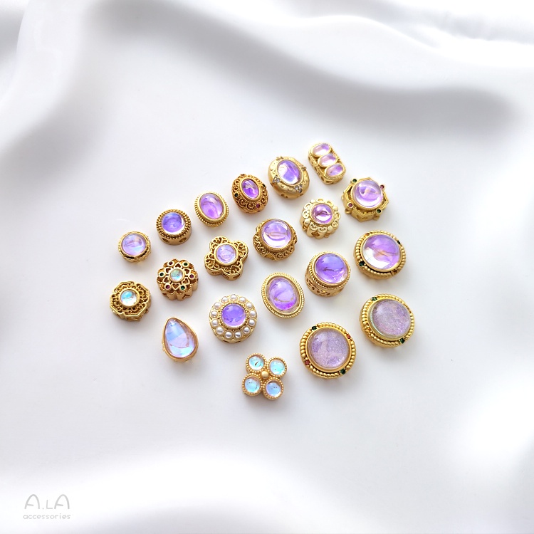 Spacer ลูกปัดสี Retention Matte ฝังรูระบายอากาศทรงกลม diy