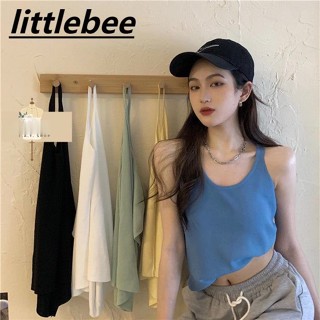 littlebee  K275 เสื้อกล้าม ผ้าไหมพรม สไตล์สาวเกาหลี