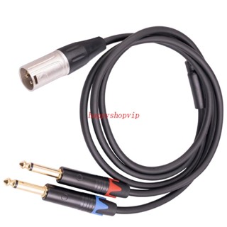 Hsv สายเคเบิลเชื่อมต่อสัญญาณ TRS 1/4 นิ้ว เป็น XLR XLR 3-Pin ตัวผู้ เป็น ตัวผู้คู่ 6.35 มม.