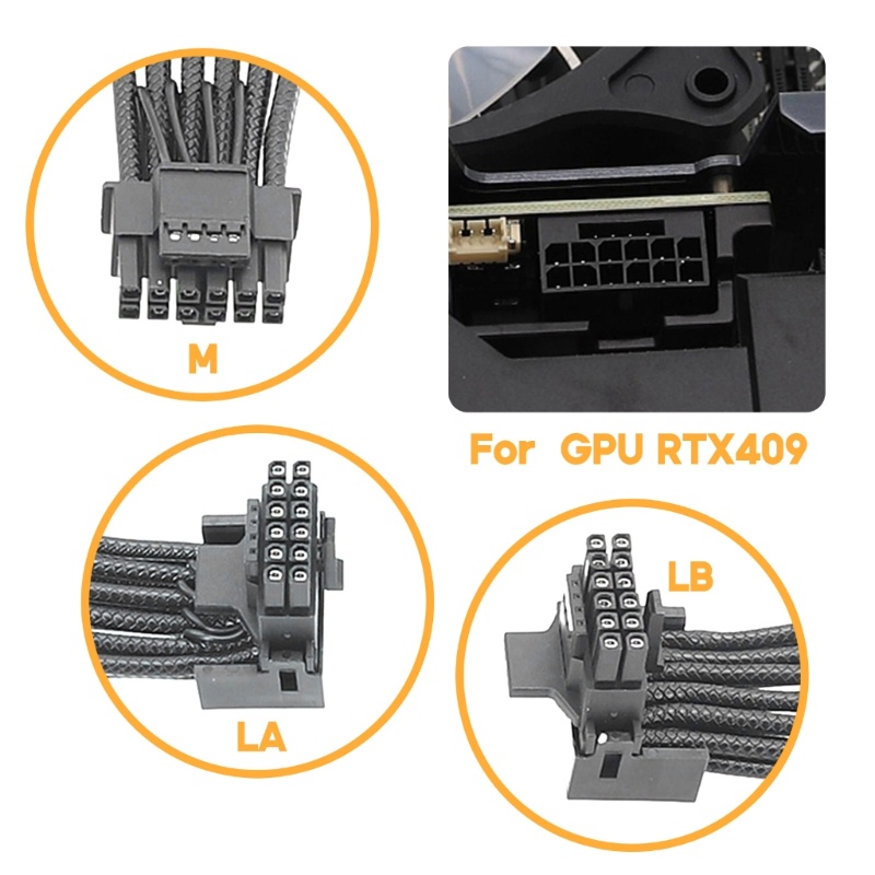 Sha สําหรับ GPU RTX4090 4x8-pin 3x8Pin 2x8pin PCI-e ถึง 16-pin 12VHPWR Connector 90 องศา