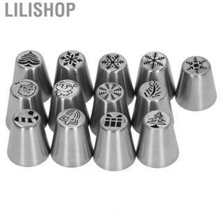 Lilishop Cake Decorating Tips Christmas Elements Pattern Christmas Flower Frosting Tips Nozzles for Cake Decoration