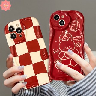 เคสโทรศัพท์มือถือ ขอบโค้ง ลายการ์ตูนกระต่ายหมากรุก 3D สีแดง สําหรับ Vivo Y36 Y21 Y17 Y12i Y20 Y16 Y12 Y12s Y02 Y95 Y11 Y35 Y15s Y31 Y15 Y91 Y51A Y21s Y20i Y22s Y51 Y91C Y22 Y30 Y15A