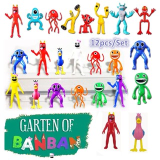 โมเดลฟิกเกอร์ PVC รูปการ์ตูนอนิเมะ Garten of banban สีรุ้ง สําหรับตกแต่งเค้ก จํานวน 12 ชิ้น