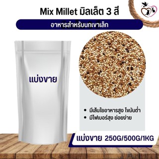 Mix Millet มิลเล็ตรวม อาหารนกเขาเล็ก และสัตว์ฟันแทะ (แบ่งขาย 500G / 1KG)