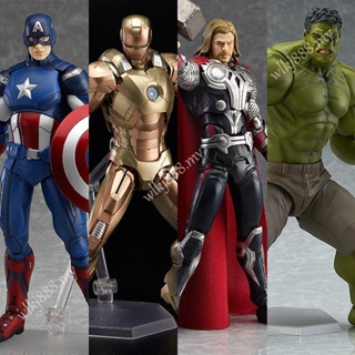 FIGMA โมเดลฟิกเกอร์ อนิเมะ Iron man 266 Captain America 216 Thor Odinson 271 Hulk 026