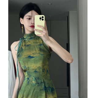  👑ชุดจีนโบราณ👑ใหม่ สไตล์จีน ย้อนยุค cheongsam สายรัด บาง เอว