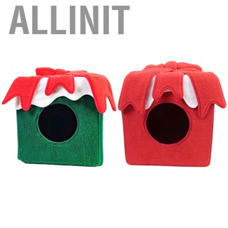 Allinit Christmas  Bed House Large Space Square Fully Enclosed Warm Pet Cave for Dog Autumn Winter