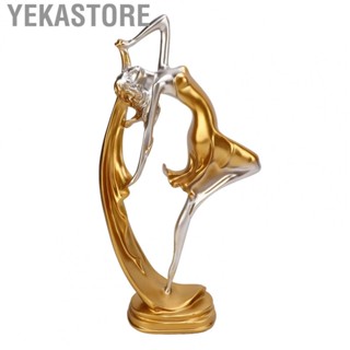 Yekastore Dancing Girl Sculpture Gold Elegant Ballet Girl Craft Ornaments