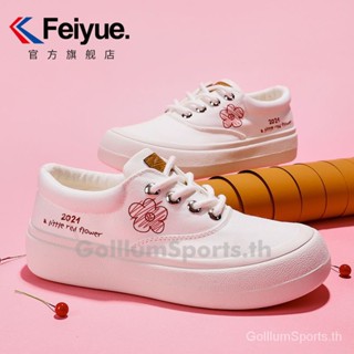 Feiyue รองเท้า พิมพ์ลายดอกไม้ สีแดง ระบายอากาศ สําหรับผู้หญิง 2022 F2U9