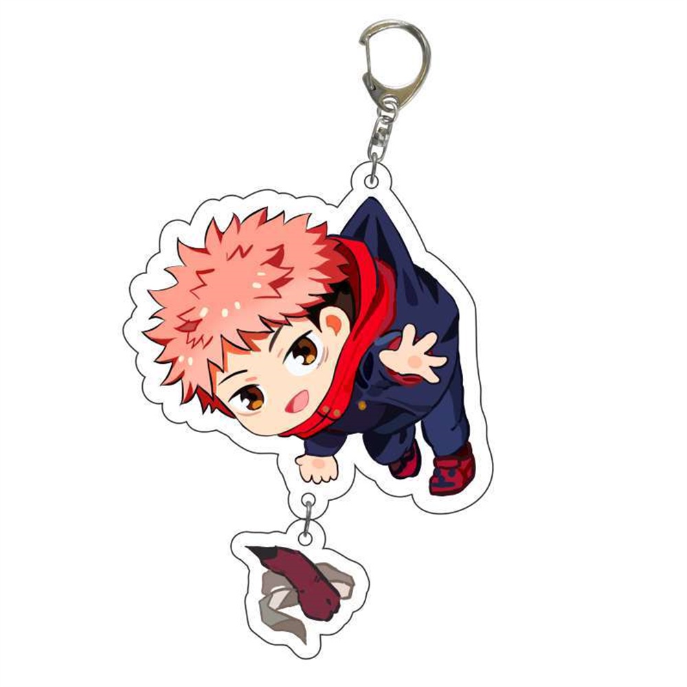 อะนิเมะ Jujutsu Kaisen รูปพวงกุญแจอะคริลิค Cartton Itadori Yji ตัวเลขพวงกุญแจ Kawaii กระเป๋าจี้อุปกรณ์เสริมคอสเพลย์แฟนของขวัญ ราคา ถูกที่สุด ดีลบีเคเค แกลเลอรีภาพที่ 3