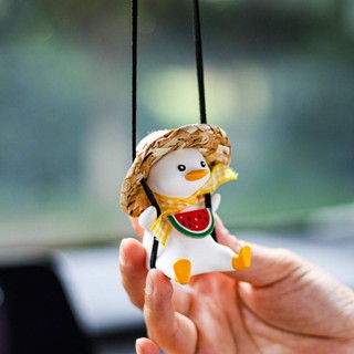 Car Pendant Creative Cute Swing Duck Rearview Mirror Pendant Car Fashion Decoration Car Accessories Car Hanging Supplies Car pendant car interior decoration