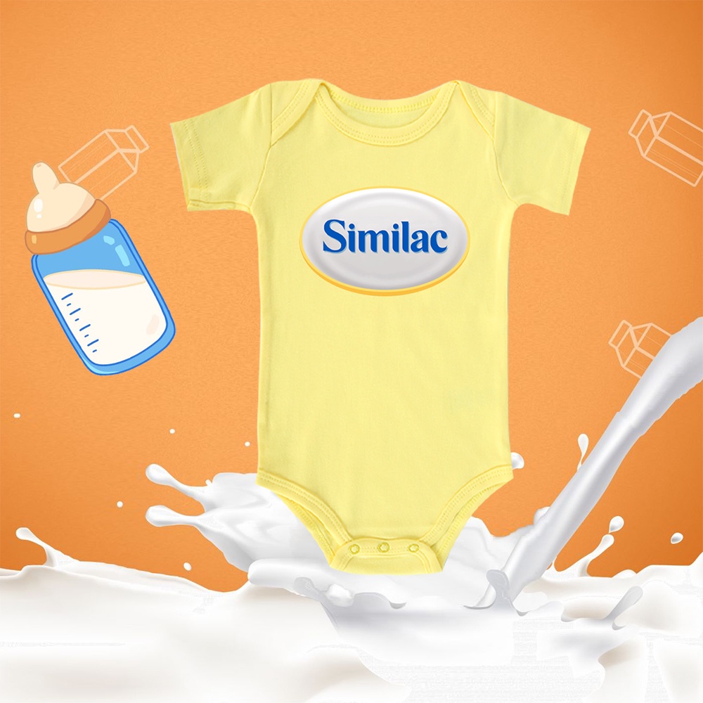 Haginbaby Food Themed Similac Milk Baby Onesie ผ้าฝ้าย 100% Milestone Monthary Romper