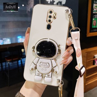 Andyh เคสโทรศัพท์มือถือ ลายนักบินอวกาศน่ารัก พร้อมสายคล้องยาว สําหรับ OPPO A9 A5 2020 F11 Pro