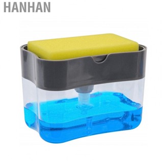 Hanhan Dish Soap Dispenser Press Design Automatically  Dispenser Box Sponge Holder Soap Dispenser for Home Kitchen Grey