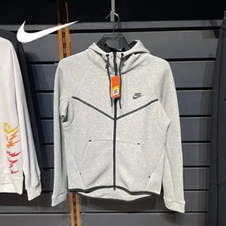 Nike ของแท้ 100% เสื้อแจ็กเก็ตลําลอง มีฮู้ด ระบายอากาศ เหมาะกับการวิ่ง เล่นกีฬา แฟชั่นสําหรับผู้ชาย