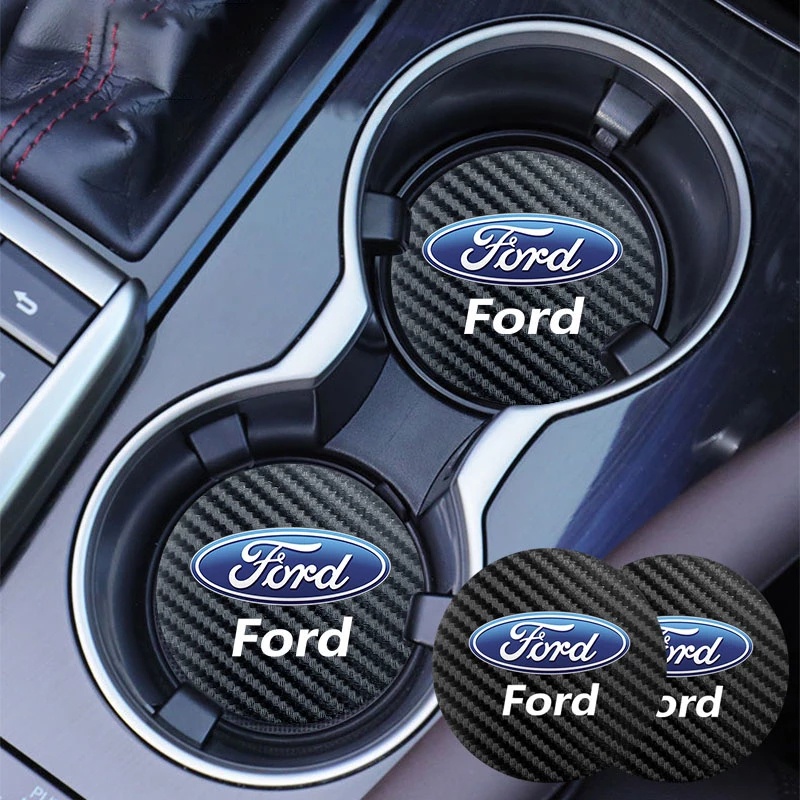 แผ่นรองแก้วน้ําหนัง ป้องกันเสียงรบกวน สําหรับ Ford Fiesta Ranger Focus Kuga Mustang S-MAX Transit Mondeo Fusion Esco 2 ชิ้น