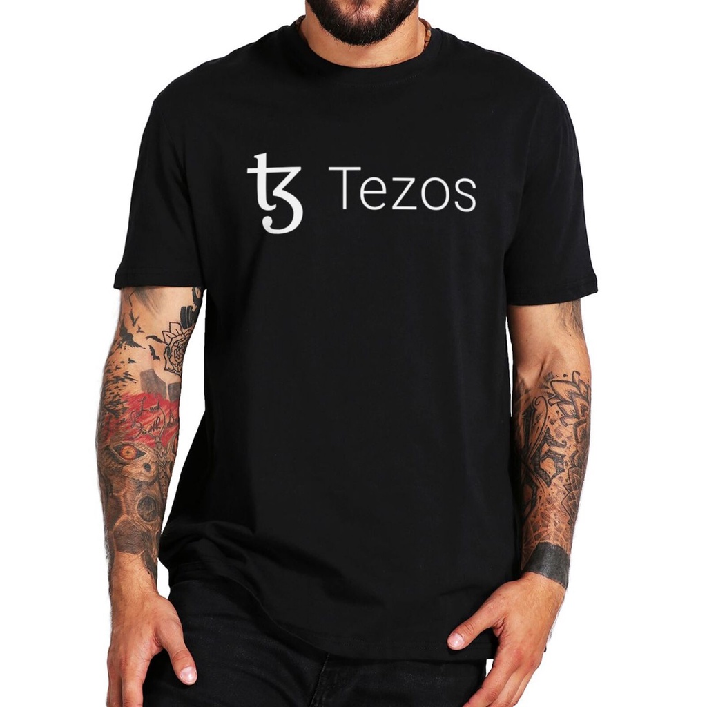เสื้อยืดลําลอง ผ้าฝ้าย 100% แขนสั้น พิมพ์ลาย Tezos XTZ พรีเมี่ยม สําหรับผู้ชาย คู่รัก