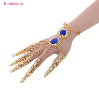 Buildvictor สร้อยข้อมือแฟชั่น ประดับคริสตัล สีแดง สไตล์อินเดีย สําหรับเต้นรําหน้าท้อง TH