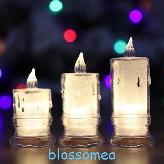 Blossomea เทียน Led ไร้เปลวไฟ สีขาวอบอุ่น สร้างสรรค์ สําหรับตกแต่งเทศกาล 12 ชิ้น ต่อชุด