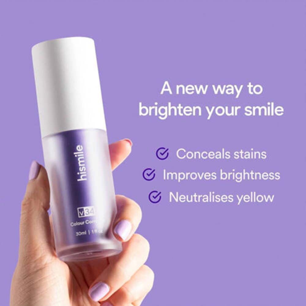 Hismile V34 Tooth Whitening Mousse Purple Toothpaste Effectively Whiten Teeth 30ml