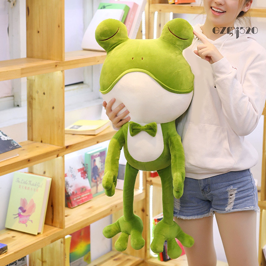 ตุ๊กตาการ์ตูนกบสีเขียวสีสันสดใสที่เหมาะกับผิว สําหรับห้องนอน