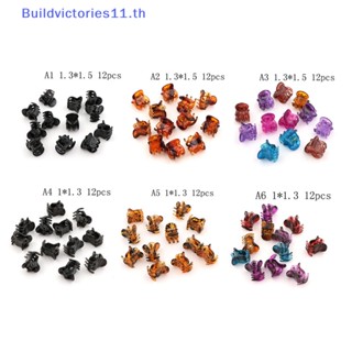 Buildvictories11 กิ๊บติดผมพลาสติก ขนาดเล็ก สีดํา 12 ชิ้น