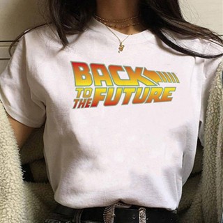 เสื้อยืด พิมพ์ลายการ์ตูนอนิเมะ Back to the Future สําหรับผู้หญิง