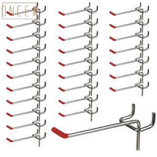 【ONCEMOREAGAIN】Pegboard Hook 25pcs Board Display For Shop Hanging Hooks Metal Peg Silver