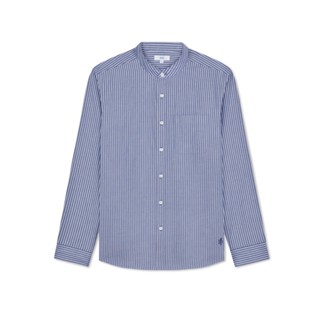 AIIZ (เอ ทู แซด) - เสื้อเชิ้ตผู้ชายแขนยาวคอจีน ผ้าทอลายริ้วtnMens Striped Mandarin Collar Long Sleeve Shirts