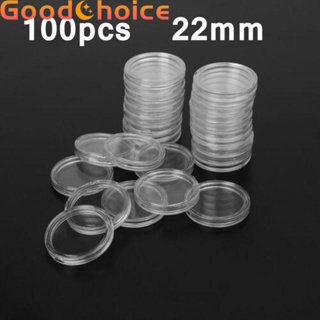 【Good】Coin Holders Collections Gifts Transparent 100pcs 22mm Clear Round Plastic【Ready Stock】