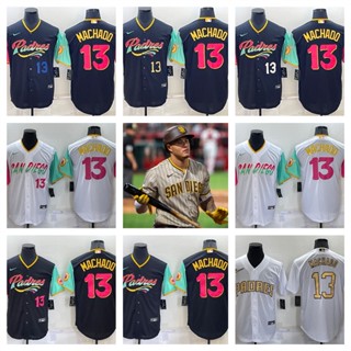 San Diego Padres Manny Machado เสื้อยืดเบสบอลบุรุษ