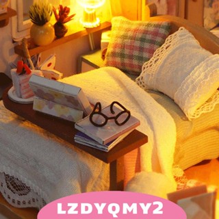 [Lzdyqmy2] ชุดบ้านตุ๊กตาไม้จิ๋ว พร้อมเฟอร์นิเจอร์ สไตล์โมเดิร์น DIY