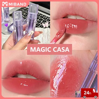 พร้อมส่ง Magic Casa Summer Lip Stick Lip Balm 5 สี Matte Long Lasting Mirror Lip Glaze Natural Face Makeup Women Students