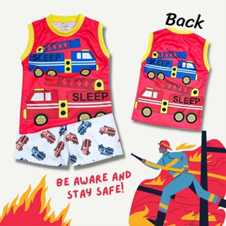 (CR0872) ชุดเด็ก เสื้อกล้าม+กางเกงขาสั้น ผ้าไมโครเกรดA  ลายร…