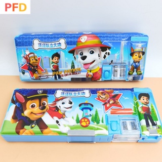 paw patrol กล่องดินสอพลาสติก ลายการ์ตูนน่ารัก อเนกประสงค์ จุของได้เยอะ แบบสร้างสรรค์ สองด้าน สําหรับเด็กผู้ชาย