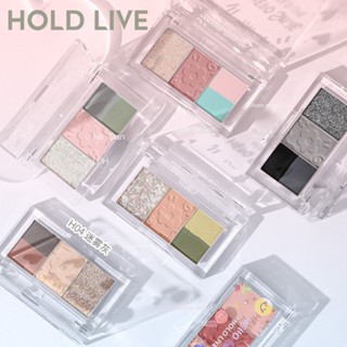 Hold LIVE อายแชโดว์พาเลท ขนาดเล็ก สี่สี โทนสีดํา กุหลาบ เอิร์ธโทน แมตต์ อายแชโดว์ ติดทนนาน