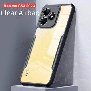 For Realme C53 C55 NFC C55NFC C53NFC RealmeC53 Phone Case Transparent Acrylic Soft TPU Silicone Cover Hard PC Bumper Back Cover Casing