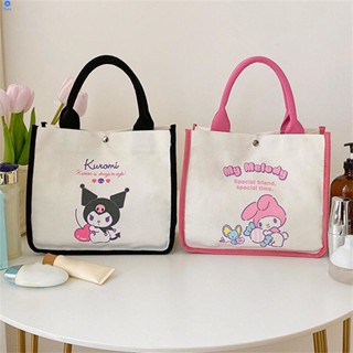 ผ้าแคนวาส Cinnamoroll กระเป๋าถือ Sanrio กระเป๋าคุณแม่สุดน่ารัก Student Kulomi Lunch Bag 【bluey】