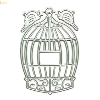 Love Bird Cage แผ่นแม่แบบโลหะ ตัดลายนูน สําหรับตกแต่งสมุด อัลบั้ม กระดาษ การ์ด แม่แบบ DIY