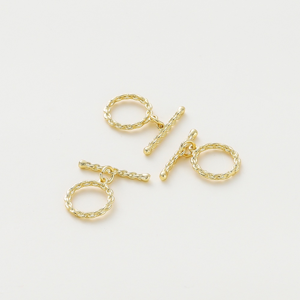 St. kunkka บักเกิลเชื่อมสายโซ่ ชุบทอง 14K ทรงกลม ไม่ทําให้เกิดอาการแพ้ สําหรับทําเครื่องประดับ สร้อยคอ สร้อยข้อมือ 4 ชิ้น