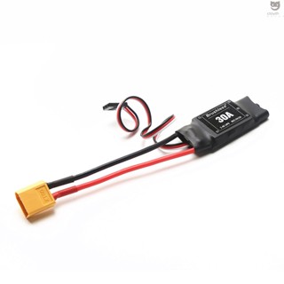 Ctoy ปลั๊กควบคุมความเร็วอิเล็กทรอนิกส์ 30A ESC 2-4S XT60 พร้อมหัวกล้วย 5V 2A BEC 3.5 มม. สําหรับเครื่องบิน Heli