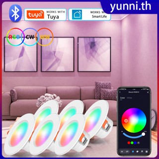 15/10w Tuya Wifi Led Downlight 10w 220v หรี่แสงได้ไฟ Led ทำงานร่วมกับ Alexa Google Home Rgb + cw + ww สมาร์ทโคมไฟเพดาน Yunni