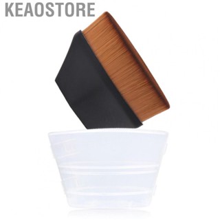 Keaostore Makeup Brush  Strong Grasping Flat Top Foundation Portable with Storage Box for Salon