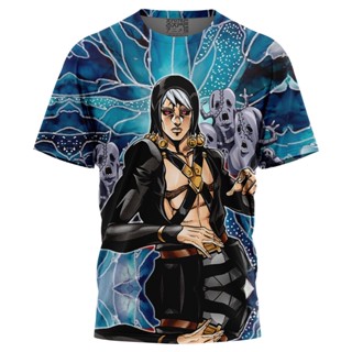 เสื้อยืด พิมพ์ลาย Trippy Risotto Nero Metallic Jojos Bizarre Adventure สําหรับผู้ชาย