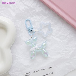 Thevantin พวงกุญแจอะคริลิค จี้รูปสุนัข ดาว ประดับมุก สีแคนดี้ เรืองแสง เครื่องประดับ สําหรับตกแต่งกระเป๋าเป้สะพายหลัง