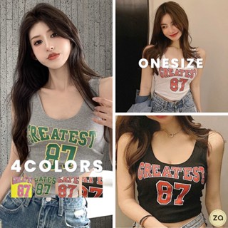 💥HOT SALE💥เสื้อกล้ามสกรีน 87 4 สี คอกว้างผ้ายืดใส่สบาย