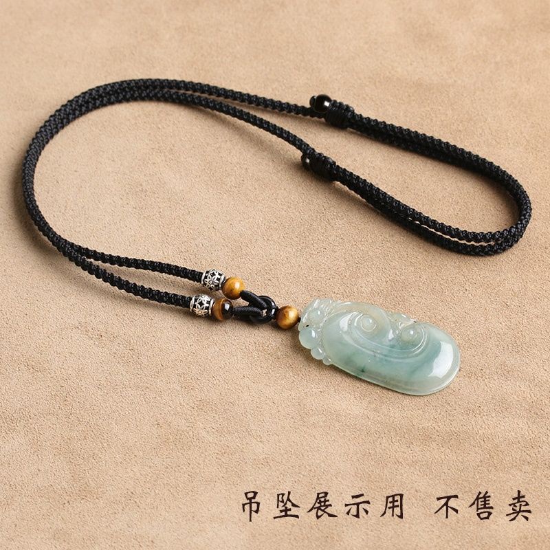 เครื่องประดับ สร้อยคอเชือกถัก จี้หยก แฮนด์เมด เข้ากับทุกการแต่งกาย แบบเรียบง่าย อินเทรนด์ สําหรับผู้ชาย และผู้หญิง