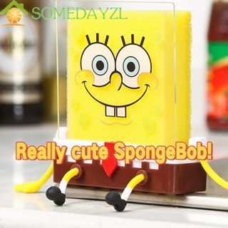 SOMEDAYZL ที่วางฟองน้ํา ระบายน้ํา ขนาดเล็ก ลาย Spongebob น่ารัก อุปกรณ์ครัวเรือน